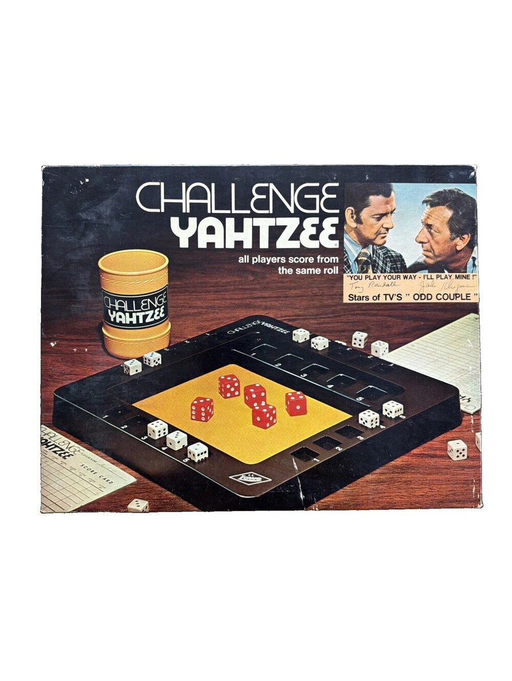 Vintage 1974 Challenge Yahtzee Dice Game Complete Milton Bradley Lowe MB 2420
